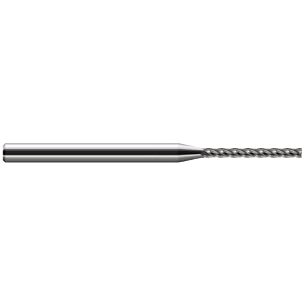Miniature End Mill - Corner Radius - Long Flute, 0.0930" (3/32), Length of Cut: 0.9500"
